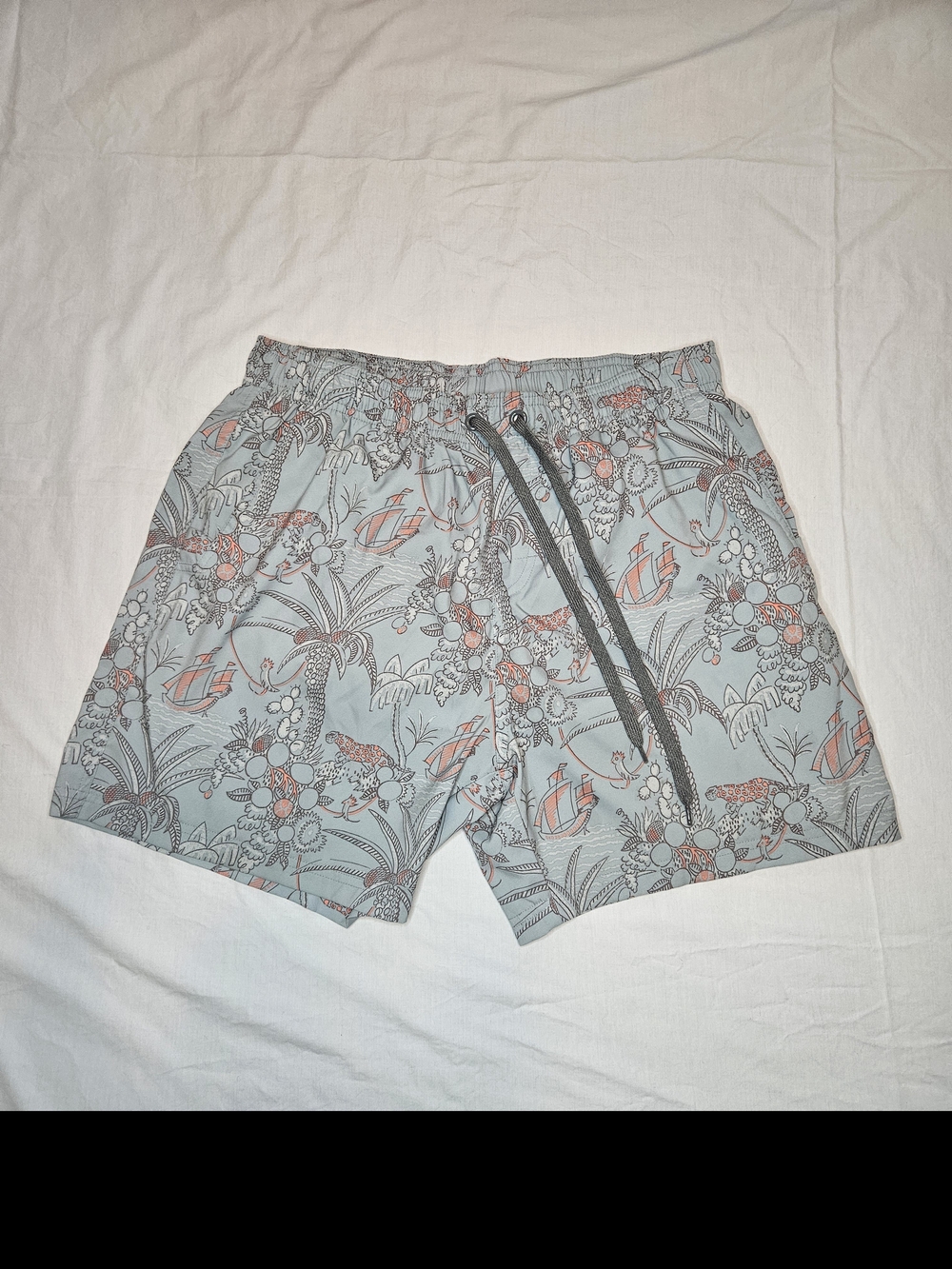 Men's PRANA Light Blue Tropical Swim Trunks